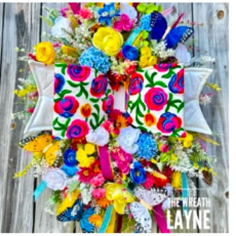 XL Big Bow Colorful Wreath